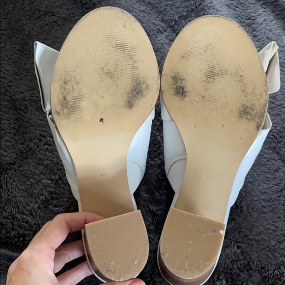 White Nine West Block Heels - Picture 7 of 10